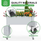 Durable Resin Raised Garden Bed with Drainage Holes & Reinforced Corners - Lightweight Flower Boxes Outdoor for Vegetables, Herbs, and Patio Garden Enclosure System (Ashen, 30.04 * 17.72 * 28.9)