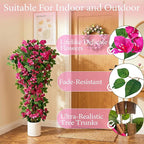 5FT Artificial Bougainvillea Tree,Fake Plants Fake Flowers,Silk Floral Plant in Black Pot,Faux Tree UV Resistant for Spring Decor Living Room,Porch, Garden, Indoor & Outdoor