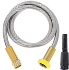 FOXEASE Metal Garden Hose 10FT - Short Hose Stainless Steel Heavy Duty Water Hose with Solid Adjustable Nozzle Portable & Lightweight Kink Free Yard Hose