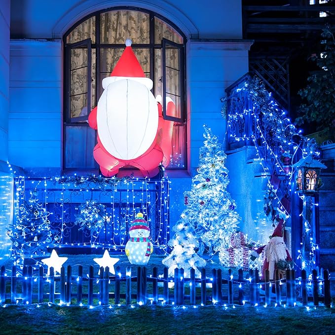JMEXSUSS 150 LED Blue Christmas Lights Indoor Outdoor, Connectable 59 ft String Lights Plug in, 8 Modes Blue Twinkle Fairy Lights for Bedroom Patio Party Tree Christmas Decorations