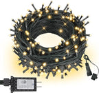 ASENEK Outdoor String Lights 99FT 300 LED Connectable 8 Modes with Timer Decorative String Lights for Xmas Tree Patio Party Warm White