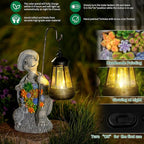 Solar Garden Outdoor Statue Turtle with Hanging LED Lantern —Outside Solar Turtle Decor for Garden,Home,Lawn,Yard, Balcony Ornament- Unique Housewarming Gifts