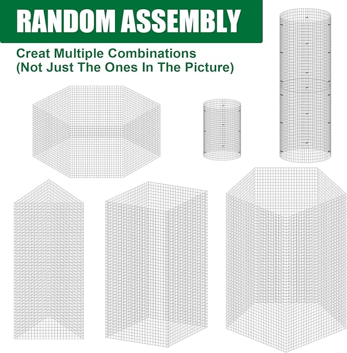 30Pcs Garden Plant Protector Cage 12''x12'', 10 Set Metal Wire Protectors for Plants, Protection Cages with Stakes Nylon Ties, Animals Barrier to Keep Chicken Rabbit Away from Plants Flower Vegetables