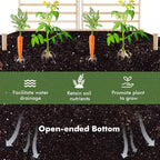 HAPPYGRILL Raised Garden Bed with 3 Trellises, Outdoor Wood Raised Bed w/ 2 Planter Boxes for Flowers, Vegetables, Fruits Climbing Vines, Elevated Garden Box for Yard Patio, 88" L x 45" W x 43" H