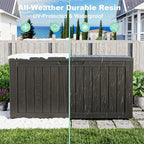 86 Gallon Deck Box, Lockable Waterproof Outdoor Storage Boxes For Garden Tools,Indoor Cushions,Accessories Outside Storage Resin Weatherproof Container(Black)