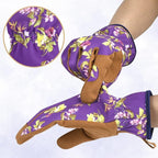 Womens Gardening Weeding Working Gloves, Leather Garden Glove for Women Thorn Proof No Stab for Digging, Planting,Pruning