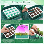Seed Starter Tray, Reusable Seed Starter Kit, Silicone Seedling Starter Trays for Starting Plant Seeds, Seed Starting Trays with Flexible pop-Out Cells, Indoor Plant Germination Trays (Blue-6pcs)
