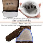WZQH Leather Work Gloves for Men or Women. Small Glove for Gardening, Tig/Mig Welding, Construction, Chainsaw, Farm, Ranch, etc. Cowhide, Cotton Lined, Utility, Firm Grip, Durable. Coffee-grey S
