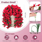 2 pcs Artificial Faux Bougainvillea Flowers Plants for Outdoor Outside Summer Decoration, Fake Silk UV Resistant Long Trailing Vines for Front Door Porch Planter Balcony