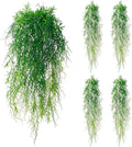 dallisten 4Pcs Fake Hanging Fern Plants for Outdoors, UV Resistant Artificial Ferns Greenery Vines Faux Trailing Plants for Indoor Wall Porch Wedding Boho Home Garden Decor(4PCS Green Ferns)