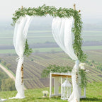 RECUTMS 2Pcs Artificial Olive Leaves Garlands 6.2Ft-Fake Hanging Silk Willow Leave Ivy Vines Faux Bayberry Leaf Twigs Greenery Rattan for Indoor Outdoor Wedding Birthday Party Home Garden Table Decor