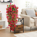 4-Pack Fake Hanging Plants, Faux Hanging Plant Artificial Greenery for Living Room Bedroom Boho Wall Shelf Indoor Outdoor Decor (Light Purple Pink Morning Glory)