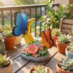 Rempry Solar Garden Butterfly Statue Decor for Yard Lawn Patio Outdoor, Unique Thanksgiving Anniversary Housewarming Decoration Gifts for Mom Grandma Women