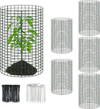 6 Packs 24"x 12" Large Wire Plant Protectors from Animals,Plant Cages for Outdoor Plants,Plant Covers from Animals with Ground Stakes and Nylon Ties Protect Plants,Shrubs,Vegetables from Animals-18PCS
