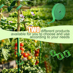 200Pcs Secured Plant Support Clips with Plant Ties 20mm 33ft - Tomato Clips Garden Tape Strap for Garden Netting Climbing Plants, Fixing Stem and Vine (Green)