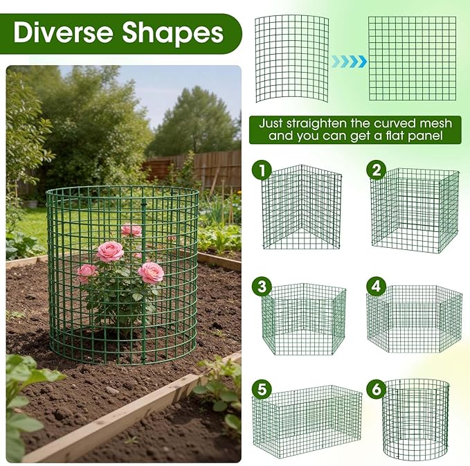 10 Pack Plant Protectors from Animals |30PCS13 x13 Metal Wire Mesh Garden Plant Cages for Gardening Supplies | Chicken Wire Cloche Plant Protectors for Rabbits Chickens Ducks