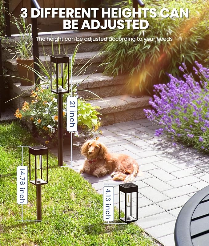 NEWMESSI 12 Pack Bright Solar Pathway Lights Outdoor,IP65 Waterproof Solar Garden Lights Pathway Lights Solar Powered for Outside Yard Path Lawn Walkway Driveway Landscape Lighting (Cool White)