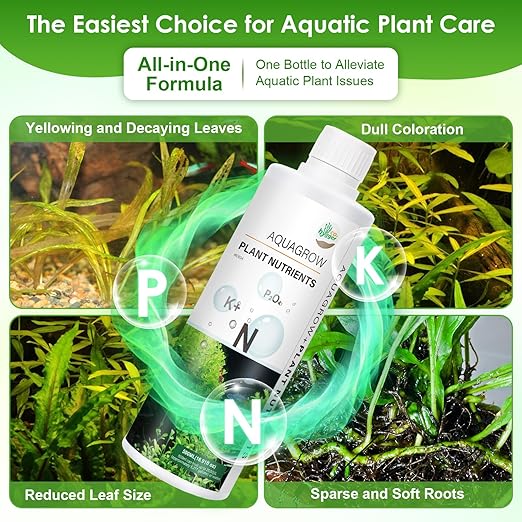 HC034 Aquarium Plant Liquid Fertilizer - Advanced Macro Nutrient Solution for Freshwater Planted Tanks, Promotes Root & Leaf Growth, 150ml/500ml/1000ml (150mL)