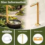 Novabright Traditional Bamboo Fountain 36" Tall, Japanese Shishi Odoshi Water Feature with 59" PVC Hose, Outdoor Garden Patio Decoration Home(Water Pump Not Included)