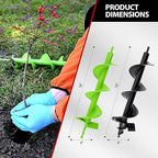 MAZING 16" x 4" Upgraded Spiral Auger Drill Bit for Planting, 2Pc Heavy Duty Garden Auger Bit, Bulb Planter Tool for Post Hole Digger Plant Flower Bedding Digging