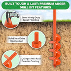 SELEWARE Auger Drill Bit for Planting - 4"x 24" Heavy-Duty Garden Auger Drill Bit, Fits 3/8" Hex Drive Drill - Bulb Planter Tool, Auger Post Hole Digger for Bulbs, Flowers, Fence Posts