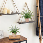 2 Pack Artificial Fern Potted Plant, Faux Fern Plant Small Fake Plants in Pot for Home Office Farmhouse Living Room Bathroom Kitchen Tabletop Desk Shelf Decoration