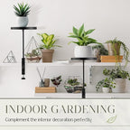 Teenyyou 1 Pcs Window Sill Plant Shelf 7.9''D x 14.2''H Adjustable Window Shelf Windowsill Clamp Tray for Indoor Plants Metal Windowsill Extension Tray Planter Floating Shelves for Indoor Outdoor