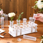 Willinglong 22 Pcs 60ml Large Floral Tubes with Rack Holder Set for Milkweed Cuttings Floral Stem Water Tubes for Fresh Flowers Raising Caterpillars Monarch Butterfly Habitat Flower Arrangements