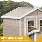 DWVO Outdoor Storage Shed 6x4.4ft Plastic Garden Tool Shed with 2 Vision Windows, Double-Wall Outside Shed for Mower Lawn, Garden Tool for Backyard Lawn Patio, Lockable