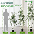 Olive Trees Artificial Indoor, 7FT Tall Faux Olive Tree with Light Kit Moss and Planter, Faux Plants Indoor with Natural Wood Trunk and Lifelike Fruits, Fake Tree for Home Office Living Room Decor
