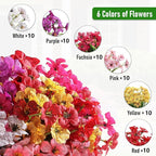 60 Pack Artificial Flowers Outdoor, Faux Silk Flowers for Outdoors Outside Front Porch Hanging Planter Window Box Garden Decoration(Mixed)