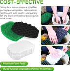 Pond Filter For Ponds Maintenance Kit For Aquagarden Inpond 5 In 1 600 Gallon Pond Pump - Foam Filters & Polymer Wool Pads 3-Stage Filtration, Fish Pond Filter Pads For Outdoor Ponds (Fit 600/900)