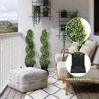 Artificial Boxwood Topiary Tree, 3.5ft Tall Outdoor Porch Tree, All-Year Green Fake Plant Topiary Trees Artificial Outdoor with Sturdy Pot for Porch Indoor (Spiral)