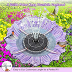 SZMP 3.5W Solar Fountain for Bird Bath with 2000mAh Battery & 3D Color Changing LED Light, Anti-Drift Fixer & 8 Nozzles, Solar Powered Water Fountain Kit for Garden, Patio, Pond (Colorful)