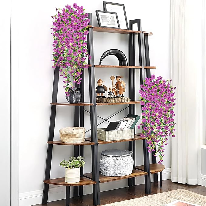 Fake Artificial Flowers for Outdoors Decoration, 2 PCS Faux UV Resistant Artificial Outdoor Flowers, Fake Hanging Plants Look Real Daisy No Fade Spring Decor for Porch Home Patio Balcony and Yard