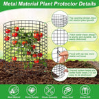 6 Pack Plant Protector from Animals,16" x 12" Wire Garden Plant Protectors,18pcs Pre-Bent Metal Mesh Plant Protectors with Zip Tie and Stake, Garden Plant Cage for Flower Vegetable to Keep Animals Out