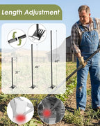 Garden Hoe, 60 Inch Adjustable 2-in-1 Hoe Garden Tool, Sharp Blade for Weeding & Soil Loosening in Garden & Yard