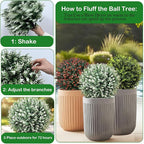 Artificial Boxwood Topiary Ball Trees – 2 Pack 24.5", Faux Plants, Shrubs & Bushes Outdoor with Spike, UV-Resistant Fake Greenery for Planters Porch Garden Home Office – White