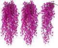 RECUTMS Fake Hanging Plants Artificial Ivy Leaf Faux Vine Plants Outdoor Artificial Hanging Plants Fake Plant Wall Decor Indoor UV Resistant Plants Home Room Decoration(Pure Fuchsia)