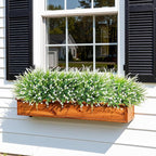 HyeFlora 20 Bundles Artificial Fake Outdoor Plants Flowers for Spring Decoration, UV Resistant Realistic White Plastic Flowers Faux Plant Monkey Grass for Planter Home Garden Porch Patio Window Box