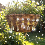 MTLEE 6 Pcs Crystal Suncatchers Plant Decorations Charms Hanging Prisms for Window Indoor Garden Plant Pot Holder Hanger Tree Vine Home Chandeliers Outdoors(Fresh)