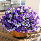 Bouganivillea Spring Artificial Flowers for Outdoors, 4 Bundles Fake Bougainvillea UV Resistant Silk Flowers for Outside Faux Outdoor Plants for Planter Patio Porch Window Garden Home, Mixed Purple