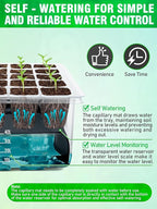 Self-Watering Seed Starter Tray with Grow Light and Heat Mat, 80-Cell Plant Starter Trays Seed Starter Kit, Seed Starter Tray for Seed Starting, Plant Germination & Seedling Growing, 2 Pack