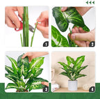 16" Small Fake Plants Artificial Tropical Faux Plants Indoor for Office Desk Shelf Bathroom Home Decor