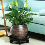 12 Packs Plant Caddy with Wheels 11.8" Plastic Rolling Plant Dolly Coasters Heavy-duty Wheeled Planter Mover Rollers Indoor Outdoor Wheeled Flower Pot Base Suacers with Casters, Black