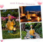 Solar Goose Garden Statue – Outdoor Goose Decor with Solar Light, Resin Solar Garden Statue Waterproof for Porch, Patio, Lawn, Yard – Goose Figurine Gift for Moms, Grandmas, Women Housewarming