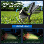 KEV 800 Lumens Solar Spot Lights Outdoor,18 LEDs Solar Flood Lights with 2 Modes &Adjustable &IPX65 Waterproof,Solar Spotlight for Driveway/Backyard/Patio Landscape/Tree/Garage(Warm White,2 Pack)