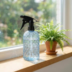 Glass Plant Mister Spray Bottle, 12oz Refillable Handheld Watering Can with Adjustable Nozzle, Fine Mist and Stream for Garden Flowers and Home Cleaning