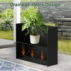 Metal Tall Planter 38" L x 12" W x 30" H, Long Rectangular Planter Box with Drainage Holes & Removable Shelf – Heavy Duty Steel Planter for Tall Plants, Flowers or Shrubs