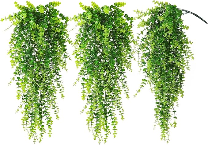 RECUTMS Hanging Money Plants Fake Outdoor Hanging Artificial Flower for Outdoors Hanging Basket Hanging Artificial Plants Plastic Plants Home Garden Wedding Party Decorations